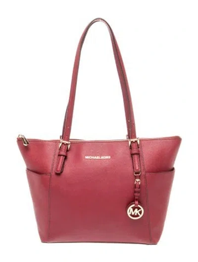 Pre-owned Michael Kors Leather Shoulder Bag In Red
