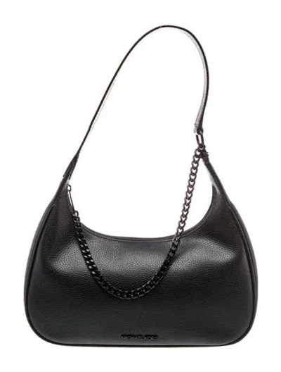 Pre-owned Michael Kors Leather Shoulder Bag In Silver