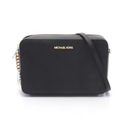 Pre-owned Michael Kors Leather Shoulder Bag Sling Bag () In Black