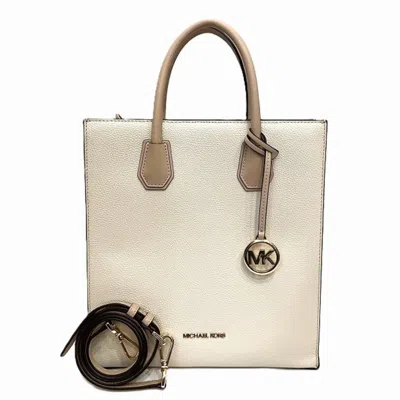 Pre-owned Michael Kors Leather Shoulder Bag Tote Bag () In Beige