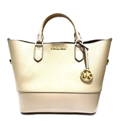 Pre-owned Michael Kors Leather Shoulder Bag Tote Bag () In Beige