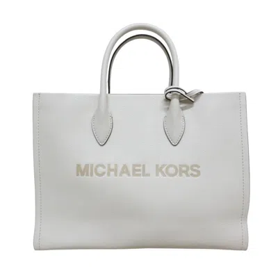 Pre-owned Michael Kors Leather Shoulder Bag Tote Bag () In White