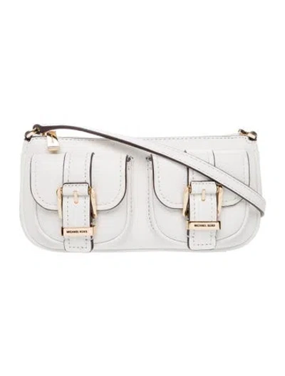 Pre-owned Michael Kors Leather Shoulder Bag In White