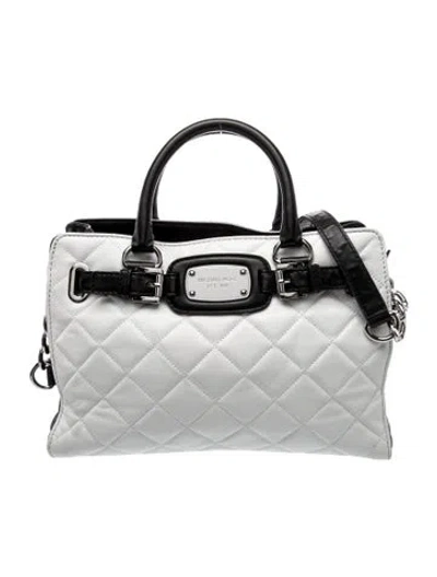 Pre-owned Michael Kors Leather Shoulder Bag In White