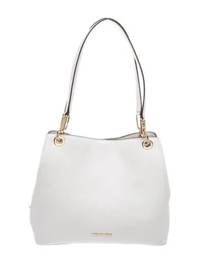 Pre-owned Michael Kors Leather Shoulder Bag In White