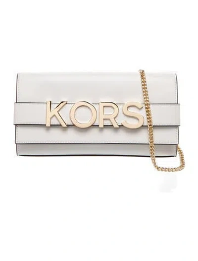 Pre-owned Michael Kors Leather Shoulder Bag In White