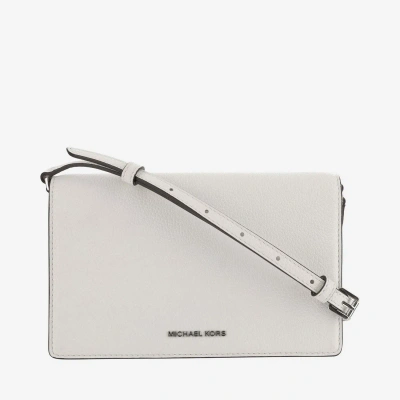 Michael Kors Leather Shoulder Bag With Logo In White