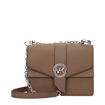 Michael Kors Leather Shoulder Women's Bag In Brown