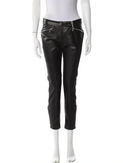 Pre-owned Michael Kors Leather Skinny Leg Pants W/ Tags In Black