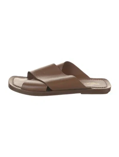 Pre-owned Michael Kors Leather Slides In Brown