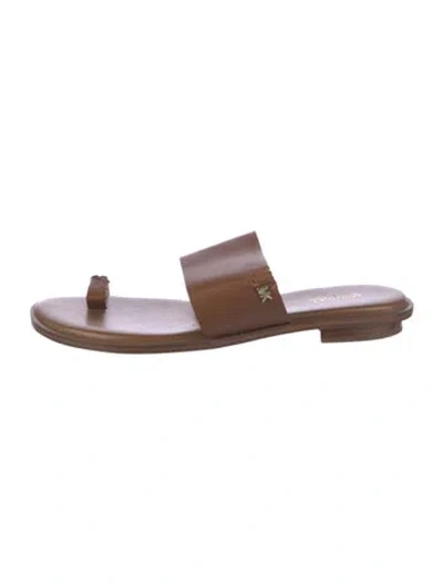 Pre-owned Michael Kors Leather Slides In Brown