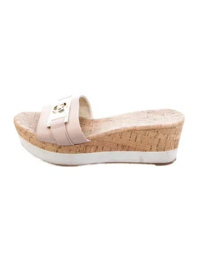 Pre-owned Michael Kors Leather Slides In Pink