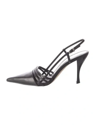 Pre-owned Michael Kors Leather Slingback Pumps In Black