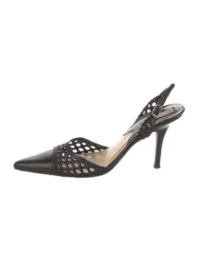 Pre-owned Michael Kors Leather Slingback Pumps In Black