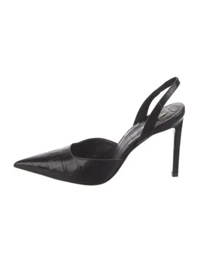 Pre-owned Michael Kors Leather Slingback Pumps In Black
