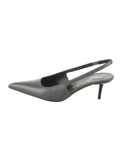 Pre-owned Michael Kors Leather Slingback Pumps In Black