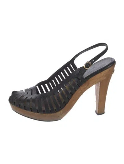 Pre-owned Michael Kors Leather Slingback Pumps In Blue