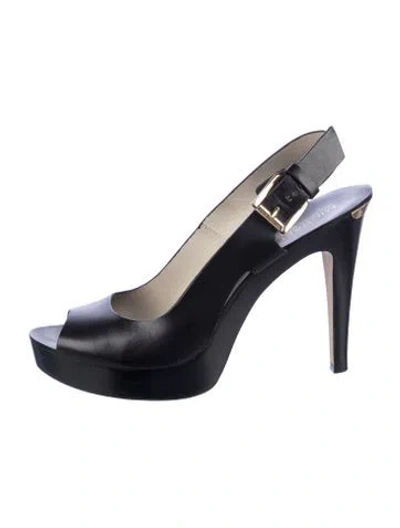 Pre-owned Michael Kors Leather Slingback Pumps In Blue