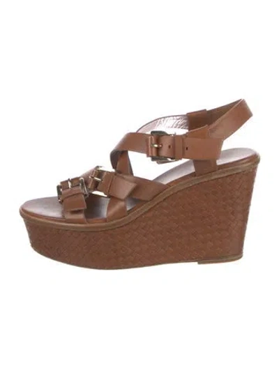 Pre-owned Michael Kors Leather Slingback Pumps In Brown