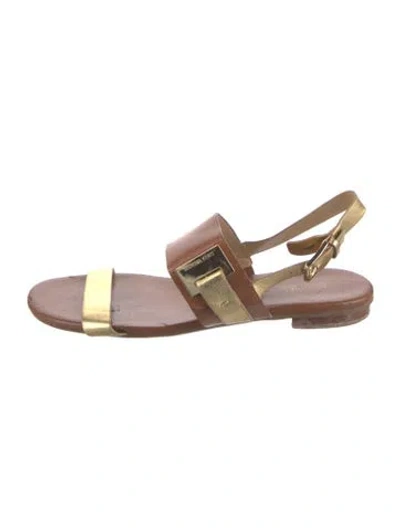 Pre-owned Michael Kors Leather Slingback Sandals In Multi