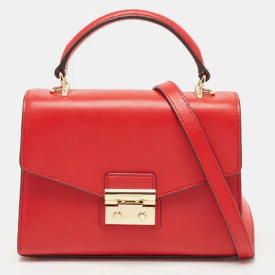 Michael Kors Leather Sloan Top Handle Bag In Red