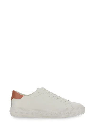 Michael Kors Leather Sneaker In White