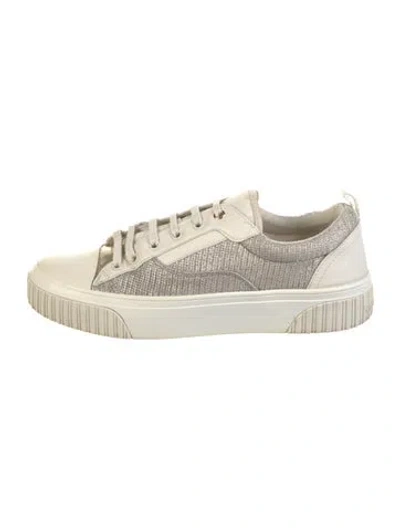 Pre-owned Michael Kors Leather Sneakers In White