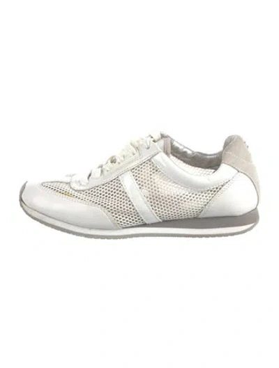 Pre-owned Michael Kors Leather Sneakers In White