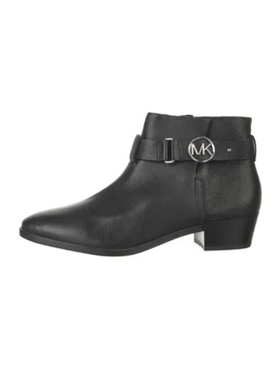 Pre-owned Michael Kors Leather Studded Accents Boots In Black