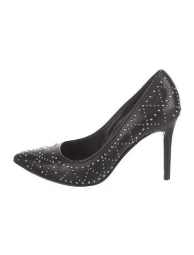 Pre-owned Michael Kors Leather Studded Accents Pumps In Black