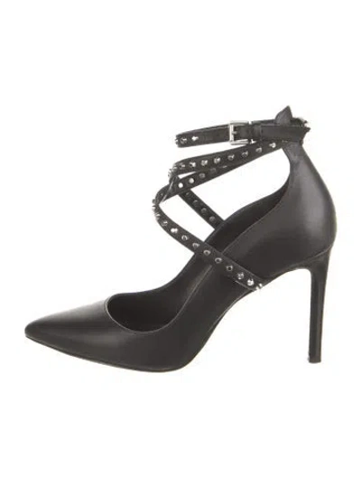 Pre-owned Michael Kors Leather Studded Accents Pumps In Black