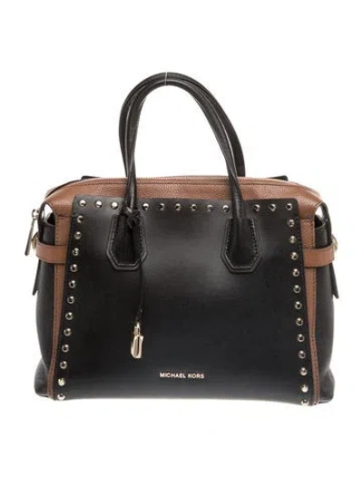 Pre-owned Michael Kors Leather Top Handle Bag In Black