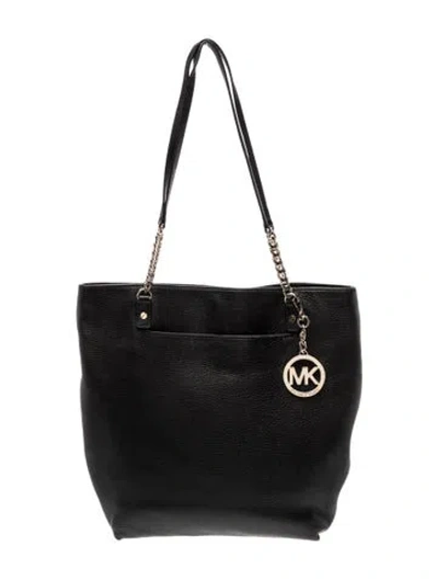 Pre-owned Michael Kors Leather Top Handle Bag In Black