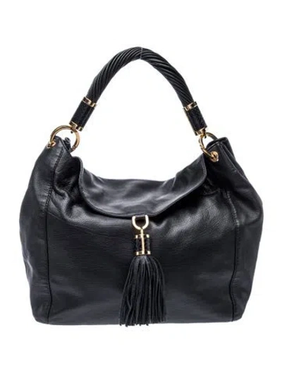 Pre-owned Michael Kors Leather Top Handle Bag In Black