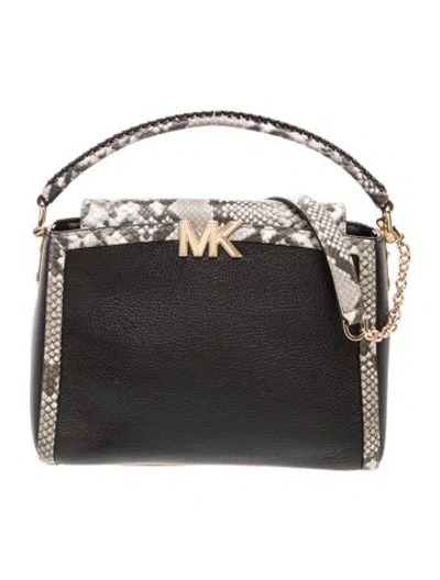 Pre-owned Michael Kors Leather Top Handle Bag In Black