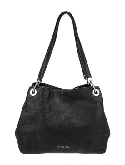 Pre-owned Michael Kors Leather Top Handle Bag In Black