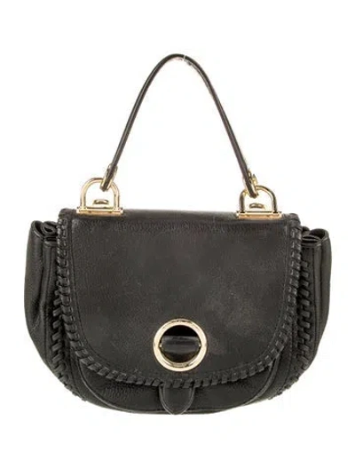 Pre-owned Michael Kors Leather Top Handle Bag In Black
