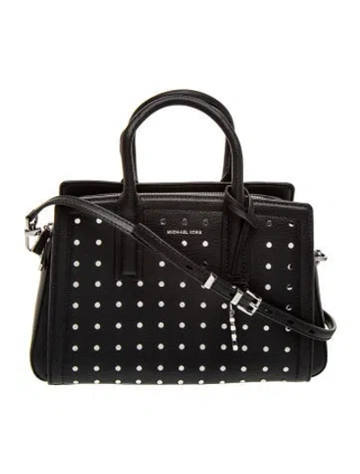 Pre-owned Michael Kors Leather Top Handle Bag In Black