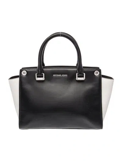 Pre-owned Michael Kors Leather Top Handle Bag In Black
