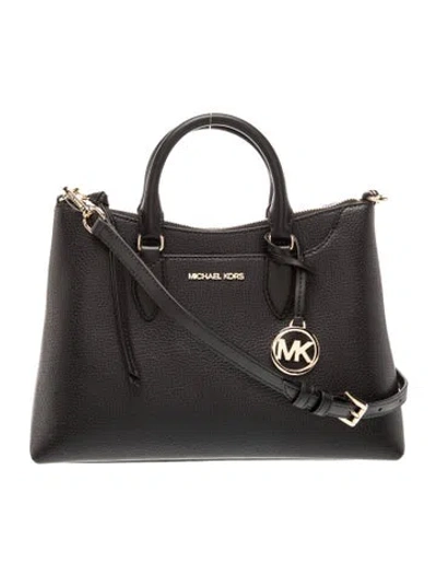 Pre-owned Michael Kors Leather Top Handle Bag In Black