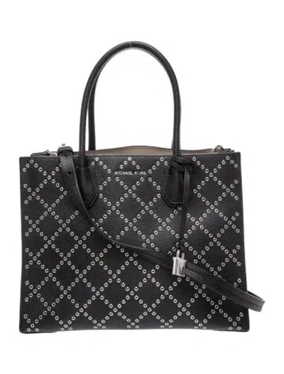 Pre-owned Michael Kors Leather Top Handle Bag In Black