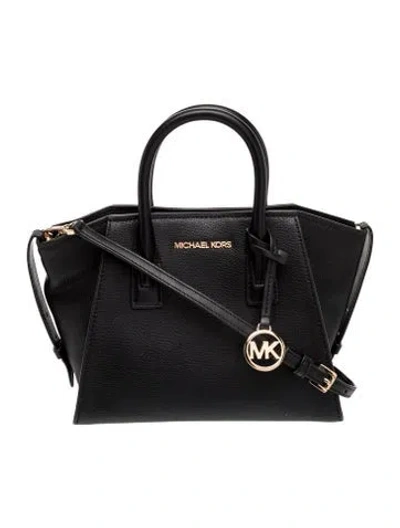 Pre-owned Michael Kors Leather Top Handle Bag In Black