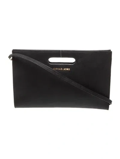Pre-owned Michael Kors Leather Top Handle Bag In Black
