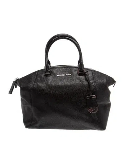 Pre-owned Michael Kors Leather Top Handle Bag In Black