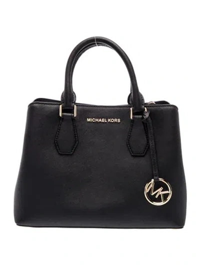 Pre-owned Michael Kors Leather Top Handle Bag In Black