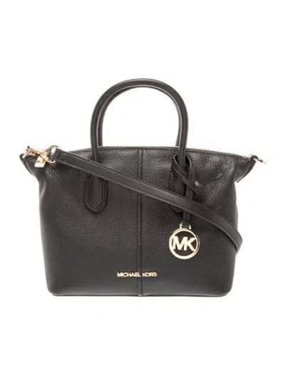Pre-owned Michael Kors Leather Top Handle Bag In Black