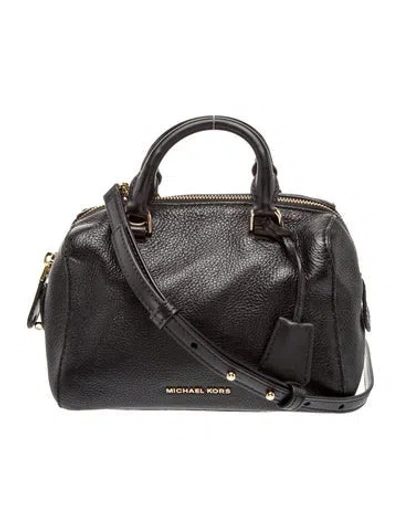 Pre-owned Michael Kors Leather Top Handle Bag In Black