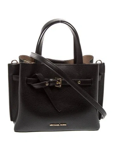 Pre-owned Michael Kors Leather Top Handle Bag In Black