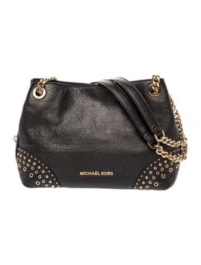 Pre-owned Michael Kors Leather Top Handle Bag In Black