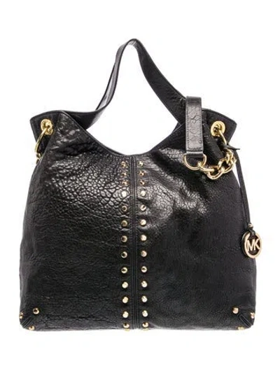 Pre-owned Michael Kors Leather Top Handle Bag In Black